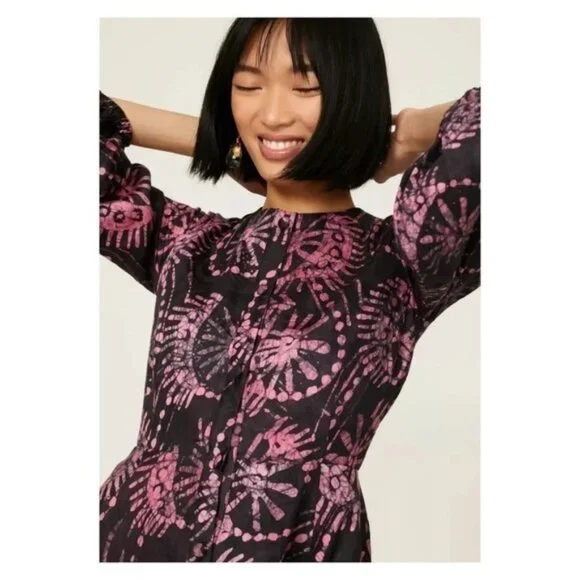 KAHINDO Mara Tie Dye Mini Dress Cutout Size 4 Kahindo Dress Kahindo Kahindo - Picture 4 of 8